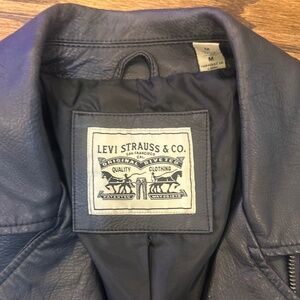 Navy Blue Leather Jacket